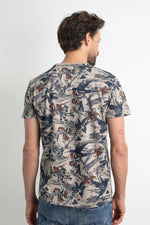 Beige bird print t-shirt - Image n°2
