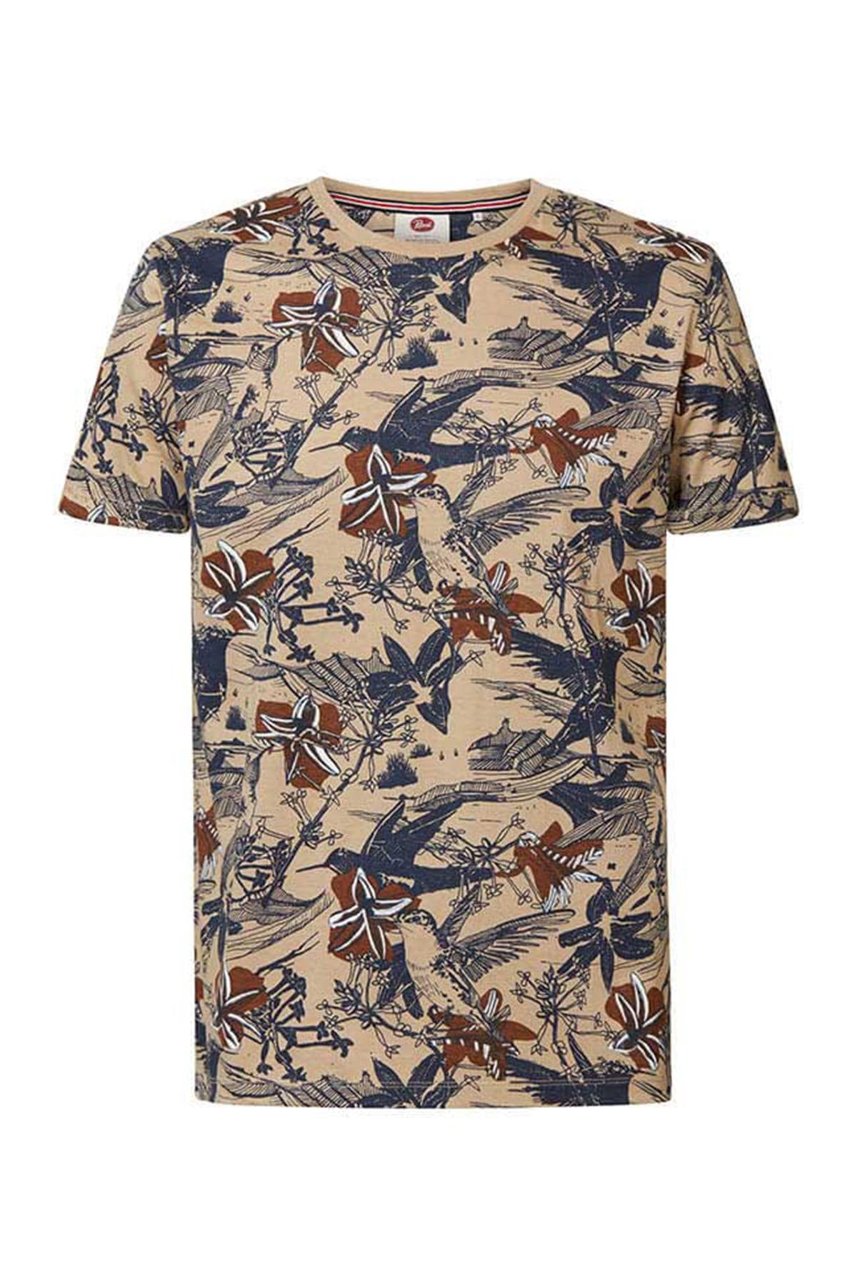 Beige bird print t-shirt - Image n°4