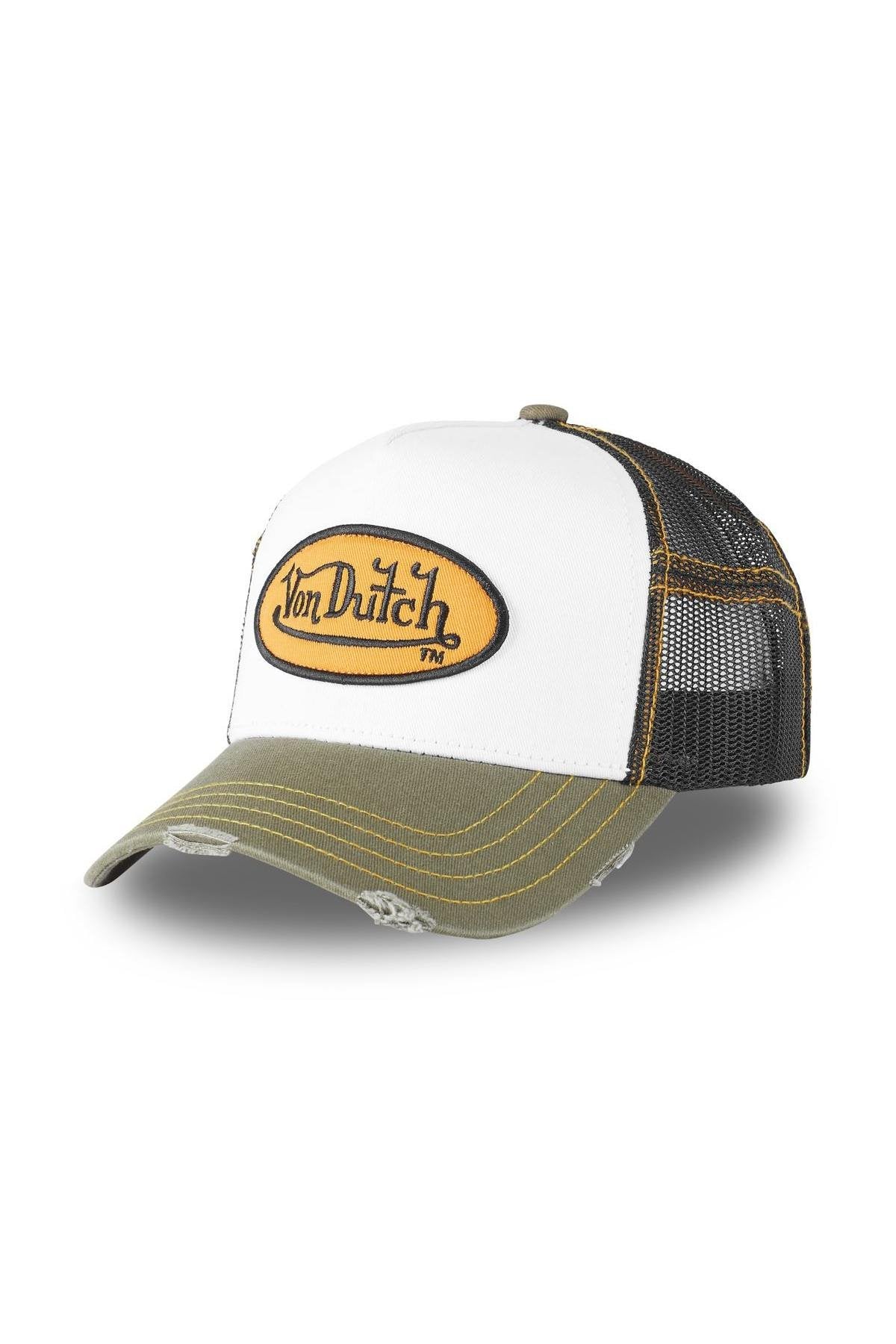 White khaki and black trucker cap - Image n°1
