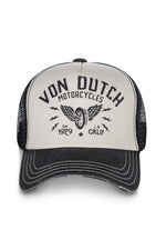 White and black biker trucker cap - Image n°2