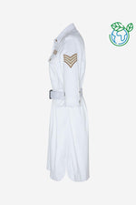 White belted dress with military patches - Image n°2