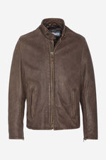 Brown vintage café racer style jacket - Image n°3
