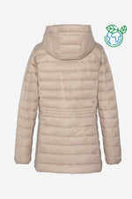 Women's beige down jacket in recycled nylon - Image n°2