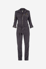 Gray slim fit military jumpsuit - Image n°3
