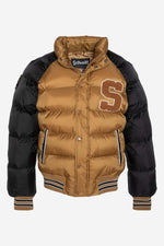 Gold and black varsity down jacket - Image n°1