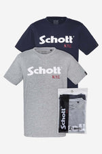 2-pack of navy and heather gray logo t-shirts - Image n°1