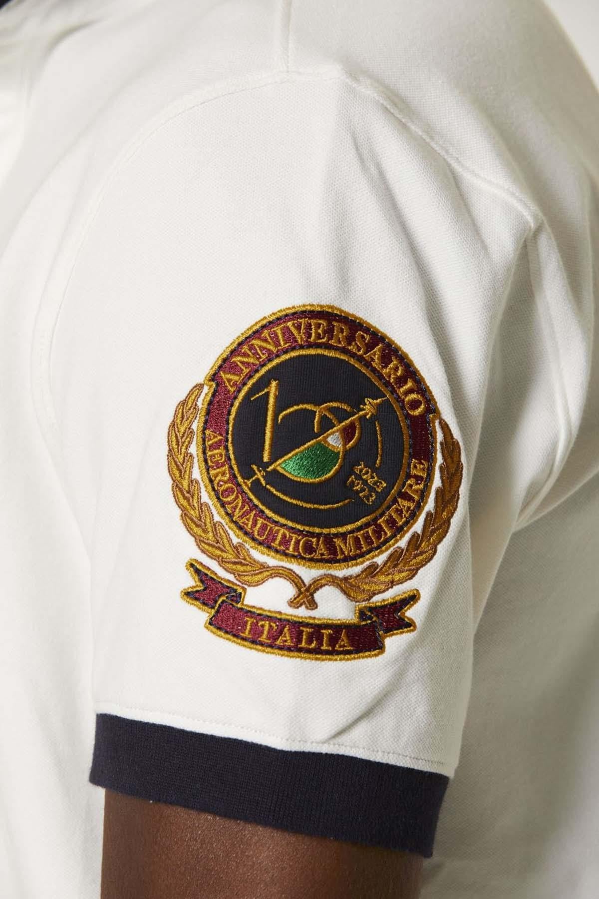 White polo shirt 100 years Aeronautica Militare - Image n°3
