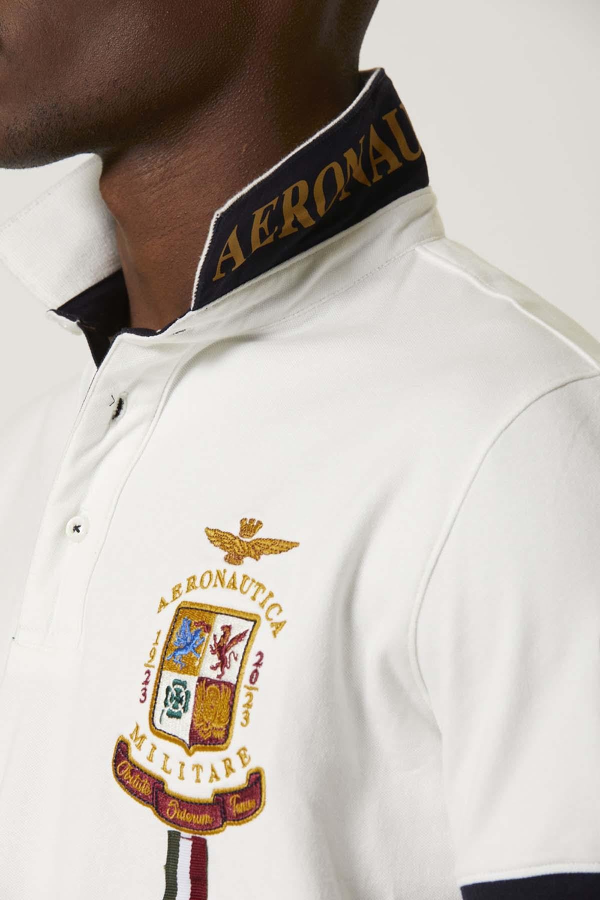 White polo shirt 100 years Aeronautica Militare - Image n°2