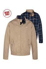 Reversible beige or striped jacket - Image n°1