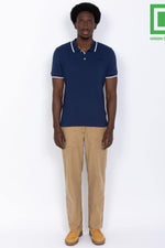 Navy buttoned polo shirt - Image n°2