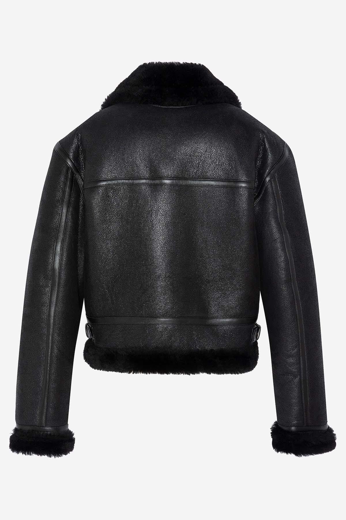 Complete black bomber jacket for women - Image n°7
