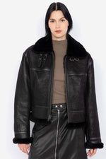 Complete black bomber jacket for women - Image n°1