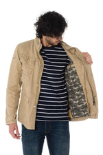 Men's sand-colored military jacket - Image n°6