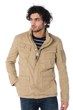 Men's sand-colored military jacket - Image n°1