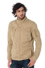 Men's sand-colored military jacket - Image n°4