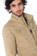 Men's sand-colored military jacket - Image n°7