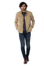 Men's sand-colored military jacket - Image n°2